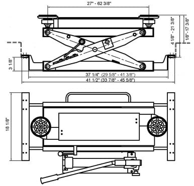 APlusLift 4000LB Air Operated Sliding Bridge Jack ABJ-40