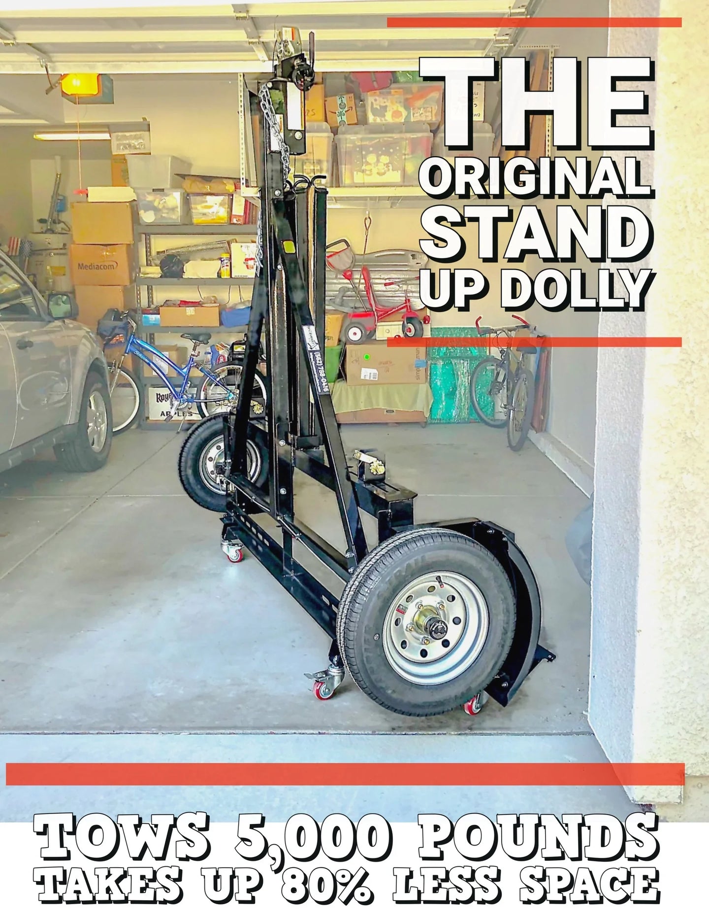 Stand Up Tow Dolly With Surge Disc Brakes